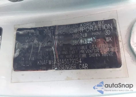 2010 Kia Forte Koup Sx z USA, uszkodzony, nr VIN KNAFW6A31A5179154